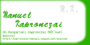 manuel kapronczai business card